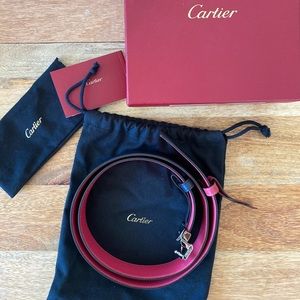 Authentic Cartier reversible belt red & navy blue